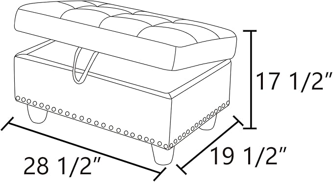 Ottoman Rectangular Storage Ottoman Bench, Flannel Footrest Stool Footstool with Lid for Living Room, Bedroom, Entryway, Light Gray, 28.5"x19"x17.5"