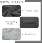 MeMoreCool Square Stuffed Pouf Ottoman Foot Rest, Floor Pouf Foot Stool with Foam Chunk Filling, Soft Stuffed Ottoman Footrest for Living Room, Dark Grey