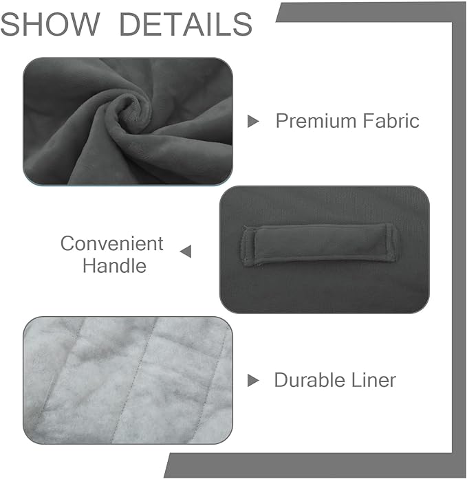 MeMoreCool Square Stuffed Pouf Ottoman Foot Rest, Floor Pouf Foot Stool with Foam Chunk Filling, Soft Stuffed Ottoman Footrest for Living Room, Dark Grey