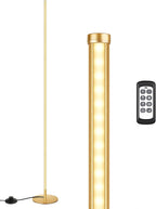 EDISHINE LED Corner Floor Lamp, Dimmable Standing Light with Remote, 7 Color Temperature 2700K-6000K, 57.5" Modern Floor Lamp for Bedroom, Living Room, Office, Gold