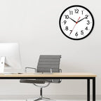 AKCISOT 14 Inch Wall Clock Silent Non-Ticking Modern Wall Clocks Battery Operated - Analog Classic Clock for Office, Home, Bathroom, Kitchen, Bedroom, School, Living Room(Black)