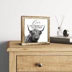 Funny Wood Sign, Cow Decor, Wooden Plaques Sign Table Decoration, Farmhouse Decorate for Shelf, Country Style Home Decor, Inspirational Decorate Signs, Live Like Someone Left the Gate Open Signs