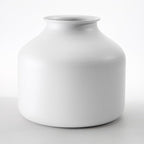 Goaste Metal Matte Flower Vase, Small White Vase for Flowers, 6.3 Inch Tall Iron Frosted Floral Arranging Vases, Nordic Style Round Boho Vases for Modern Minimalist Home Decor, Wedding, Bookshelf