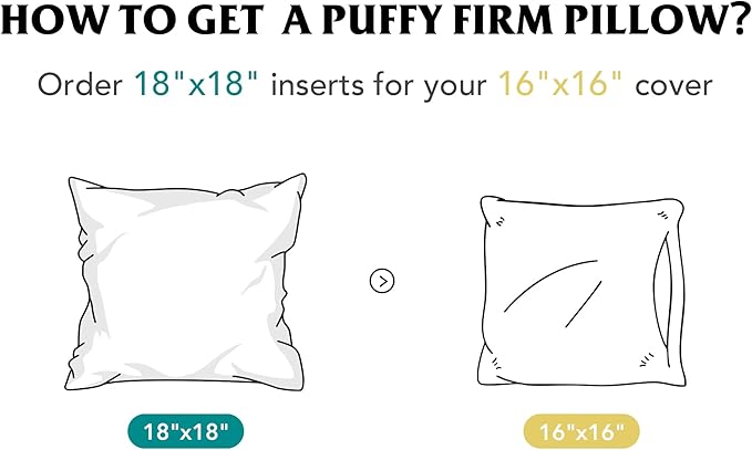 Oubonun 18 x 18 Throw Pillow Inserts - Soft, Plush & Decorative Down Alternative Pillows for Couch Sofa Bed, Machine Washable - White, Pack of 4