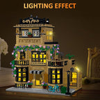 City Cafe Building Block Set with LED Light, 1443 PCS Modular Architecture Three Story City Cafe Building Blocks Toys Cafe Construction Model for Kids, Teens and Adults