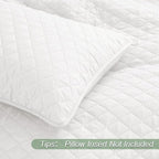 Exclusivo Mezcla Reversible Full Queen Quilt Bedding Set with Pillow Shams, Lightweight Quilts Queen Size, Soft Bedspreads Bed Coverlets for All Seasons - (White, 90"x96")