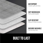 GORILLA GRIP Patented Waterproof Slip-Resistant 50” Loveseat Protector Cover, for Leather or Fabric Couch Cushion, Large Microsuede Furniture Covers Dogs Pets Machine Washable Slipcover, Gray