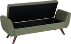 HomePop Modern Storage Bench with Wood Legs Home Décor|Bench with Storage for Living Room & Bedroom - Olive Green Woven