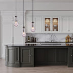 Black Pendant Light Fixtures, Glass Pendant Lights Kitchen Island, Raindrop Pendant Lighting, for Kitchen Island, Bedroom, Bathroom, Including Light Bulbs