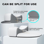 Memory Foam Neck Pillows Combo for Sleeping, Cervical Neck Pillow for Pain Relief, Neck Support Pillow Neck Roll Pillow for Bed (White-Upgrade Version)