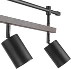Globe Electric 60023 Nashville 4-Light Track Lighting, Matte Black, Faux Wood Accent Bar, Bulb Not Included