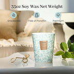 M&SENSE FreshSage Citrus Scented Candles for Home, 3-Wick Highly Scented Jar Candles, Extra Large Candle 35 Oz 150 Hours Long Lasting Burning, Relaxing Aromatherapy Candle for Stress Relief,Meditation