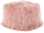 SARO LIFESTYLE Mongolian Lamb Fur Wool Pouf