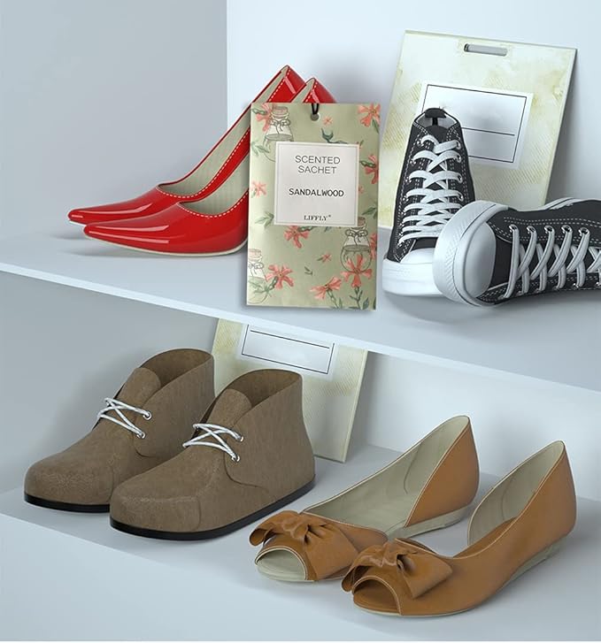 14 Packs Scented Sachets for Drawers and Closets Lavender Rose Jasmine Ocean Vanilla Sandalwood 6 Different Scent Gift Box