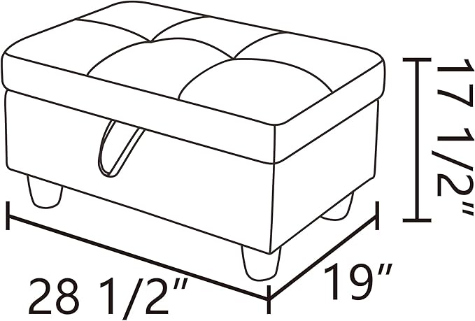 Ottoman Rectangular Storage Ottoman Bench, Footrest Stool Footstool with Lid for Living Room, Bedroom, Entryway, Brown, 28.5"x19"x17.5"