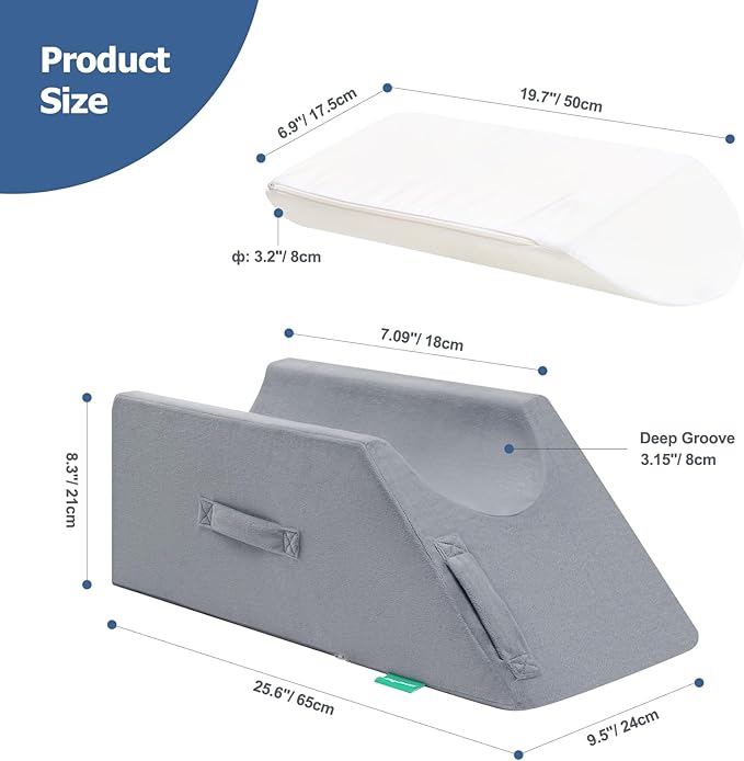 Adjustable Leg Elevation Pillows for Swelling After Surgery - Elevated Pillows for Legs - Leg Support Pillow - Portable Knee Wedge Pillow to Elevate Knee/Leg/Feet
