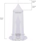 OldPAPA Kids Bed Canopy with Pom Pom Hanging Mosquito Net for Baby Crib Nook Castle Game Tent Nursery Play Room Decor，White