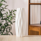 White Ceramic Vases, Table Decor for Living Home,Room,Dining Table, Office Decor.Hydroponic Flowers,Farmhouse Vase for Home Decor,Small Flower Vases,Vase Home Decor, Small Vase of Pampas Decor