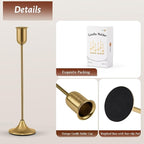 Candlestick Holders, Taper Candle Holders Set of 3, Gold Vintage Candle Sticks Holder Decor for Table Centerpiece, Fireplace Mantel, Weddings & Housewarming Décor with Gift Box