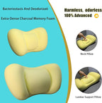 Car Back Cushion Lumbar Support and Car Neck Pillow Kit, Memory Foam Ergonomic Neck Pillow Kit for Driving Fatigue Relief, Comfort and Support Your Neck and Back