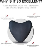 Travel Car Headrest Pillow, 100% Pure Memory Foam Car Pillow for Driving with Adjustable Strap, Breathable Removable Cover & Ergonomic Design - Softness Car Neck Support Pillow(Black, LOVE SHAPE)