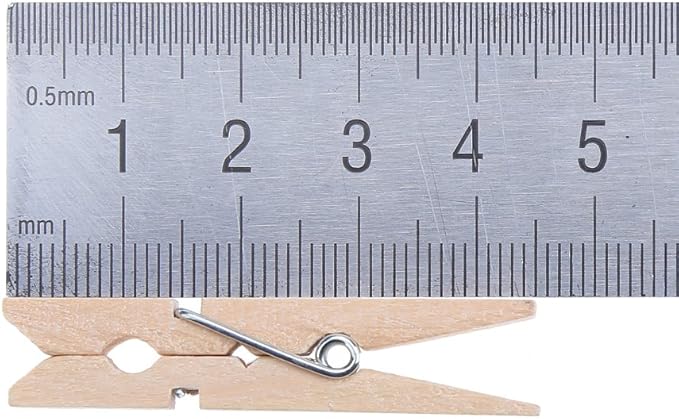 DECORA 45mm Sturdy Heavy-Duty Wooden Clothespins for Photo Clips Scrap Booking Crafts Gift Wrapping,100 Pieces