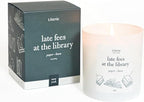 Literie NYC Inspired Scented Candle: Late Fees at The Library - Paper & Linen Scent, 9oz, 50 Hour Burn, Vegan Soy & Coconut Blend Candle for Home Decor, Gift for Women & Men