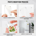 kuchisity® 24 Pack Acrylic Fridge Magnetic Frame for Polaroid, 2.3 x 3.5 In Mini Acrylic Photo Frames for Fujifilm Instax Double Sided Refrigerator Magnet Picture Frame Clear Picture Display Frame