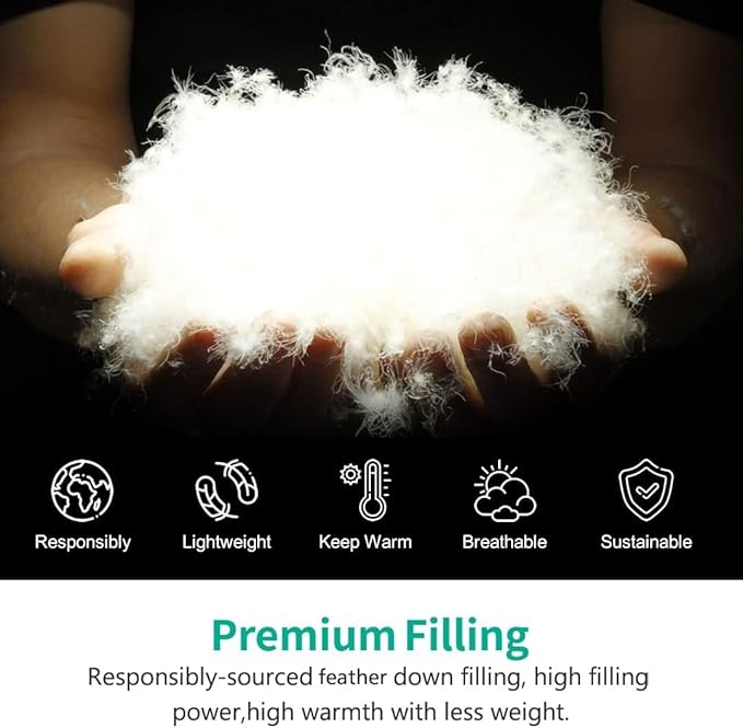 APSMILE California King Size Down Feather Fibers Comforter, All Seasons Duvet Insert with 100% Organic Cotton, Fluffy Fill-Power Medium Warm Hotel Comforter Insert, (104x96 inches, Ivory White)