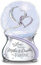 The Bradford Exchange Mother and Daughter Musical Glitter Globe, Swirling Hearts, Sentimental Message, Plays 'Always in My Heart'