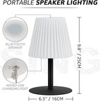 Set of 2 Shower Lamp with Dual Pairing Speaker, IP44 Water-Resistant Outdoor Lamp, Rechargeable Cordless Table Lamp with Speaker & RGB, Suitable for Inside Shower Bathroom Patio Garden