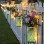 Vintage Glass Flower Vase，12 Pack Green Farmhouse Glass Centerpiece Vases Mason Jars for Weddings, Parties & Home Decor Bulk (12, Green)