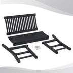 Psilvam Garden Bench, 2-Person Poly Lumber Patio Bench, All-Weather Outdoor Bench That Never Rot, Memorial Bench, Suit for Garden, Porch and Park (Black)