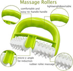 Cellulite Massage, Manual Roller Massage with Two-Wheel Massage Handle,Relax Muscles to Relieve Stress,Increases Blood Circulation,Apply to Arm/Shoulder/Leg/Back/Buttocks/Abdomen(Green)