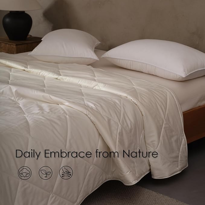 EP Mode Light Weight Wool Comforter for Summer, Purely Natural Duvet Insert, 100% Australian Wool Filling (150GSM, Size King)