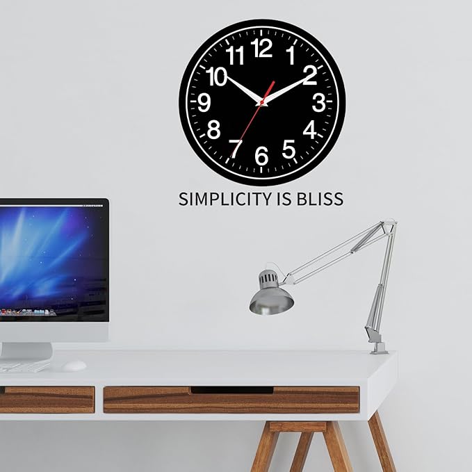 Wall Clock Modern 8 Inch Battery Operated Silent Non Ticking Small Analog Clock Decorative for Bedroom Kitchen Bathroom Office Home