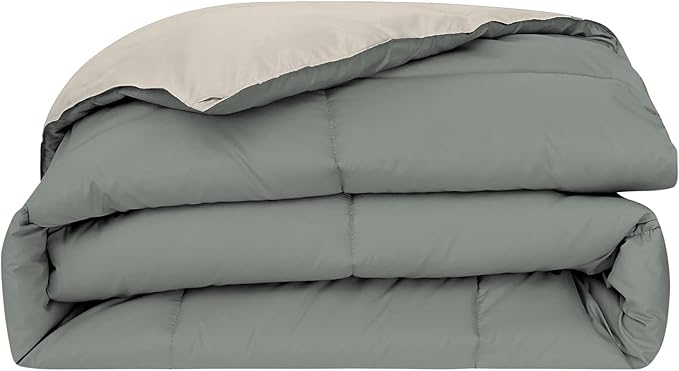 Modern Threads Down Alternative Reversible Comforter Sage Green/Cream Queen