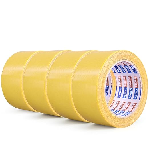ADHES Double Sided Carpet Tape Heavy Duty, Removable and Residue-Free Non Slip Rug Gripper for Hardwood Floors, Rug Tape for Area Rugs and Anti-Slip Grips, 2 Inch x 10 Yards,4 Rolls