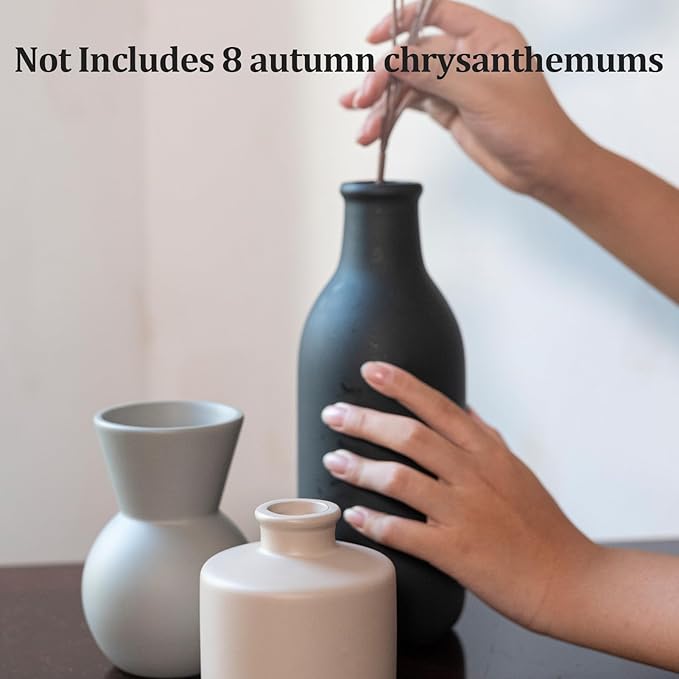 Ceramic Flower Vase, Small Vase for Centerpieces, Modern Vases for Home Decor- 3 Pcs