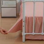 Bed Skirt Full Size Ruffled Bed Skirts with Split Corners, 12 Inch Drop Dust Ruffle Bed Skirt with Platform, 12 Inch, Blush, Full Size