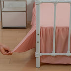 Bed Skirt Full Size Ruffled Bed Skirts with Split Corners, 18 Inch Drop Dust Ruffle Bed Skirt with Platform, 18 Inch, Blush, Full Size