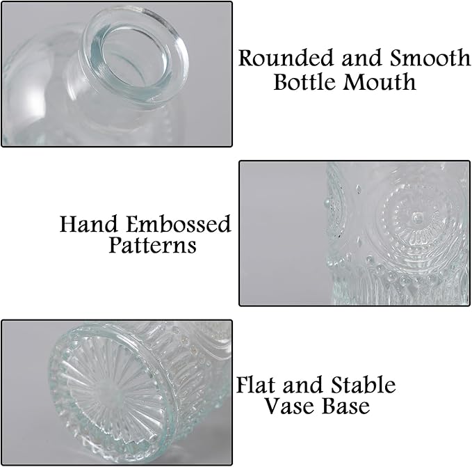 Bud Vases in Bulk 24, Small Vase for Flowers, Glass Vase for Centerpieces, Small Flower Vases for Centerpieces, Mini Vases, Vintage Vase, Clear Bud Vases for Wedding Table Decor