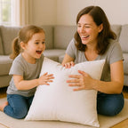 18x18 Throw Pillow Inserts Set of 2 – Decorative Feather Down Cushion Pads for Couch, Sofa & Bed, White Square Pillow Inserts, Machine Washable