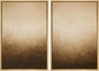 SIGNFORD Framed Canvas Print Wall Art Set Minimalist Gradient Brown Abstract Neutral Illustration Modern Art Decorative Nordic Nature for Living Room, Bedroom, Office - 24"x36"x2 Natural
