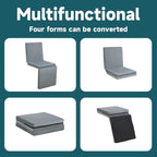 HOMBYS 3-in-1 Recliner Seat Cushion with Lumbar Support Pillow & Footrest, Multi-Functional Adjustable Height 2" to 6" for You to Choose, Non-Slip Memory Foam Chair Cushion for Elderly, Light Grey