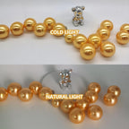 100PCS Golden Yellow Faux Pearls Beads for Centerpiece Vases, Vase Filler Faux Pearls, No Holes Filler Beads for Party Mardi Gras Wedding Table Decor, 14/20/30mm