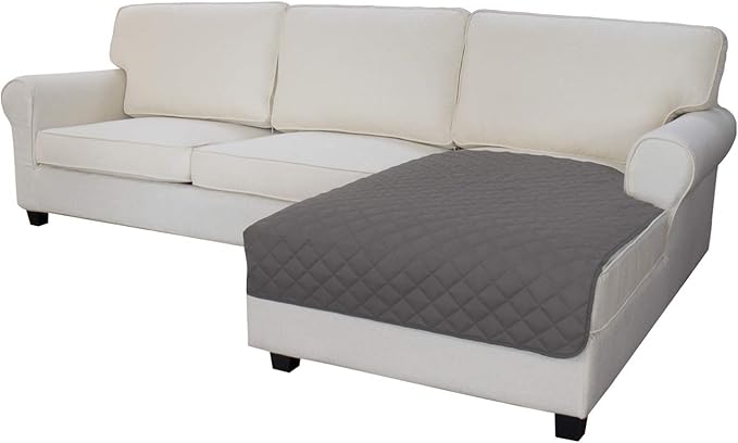 Easy-Going Sectional Couch Covers for Dogs L Shape Sofa Cover Reversible Sofa Slipcover Chaise Lounge Cover Furniture Protector Cover for Pets Dog Cat (42 x 68 inches, Gray/Gray)