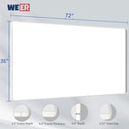 WEER White Bathroom Mirror 72X36 Inch, Rounded Rectangle White Metal Frame Mirror, Matte White Bathroom Vanity Mirror with Tempered Glass, Anti-Rust, Hangs Horizontally or Vertically