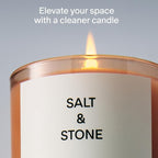 SALT & STONE Scented Candle for Women & Men | Hand-Poured, Aromatic & Fragrant | Coconut & Soy Blend Wax | 100% Cotton Wick | Long-Lasting 50 Hour Burn Time (8.5 oz) (Bergamot & Hinoki)