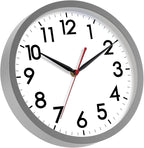 AKCISOT Wall Clock 10 Inch Silent Non-Ticking Modern Clocks Battery Operated - Analog Classic for Office, Home, Bathroom, Kitchen, Bedroom, School, Living Room(Gray)